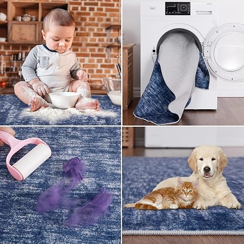 Miniatura 8 de Alfombra lavable de 2 x 3 pulgadas, alfombra pequeña para puerta de entrada, tapete sólido envejecido, tapete para dormitorio, cocina, baño,