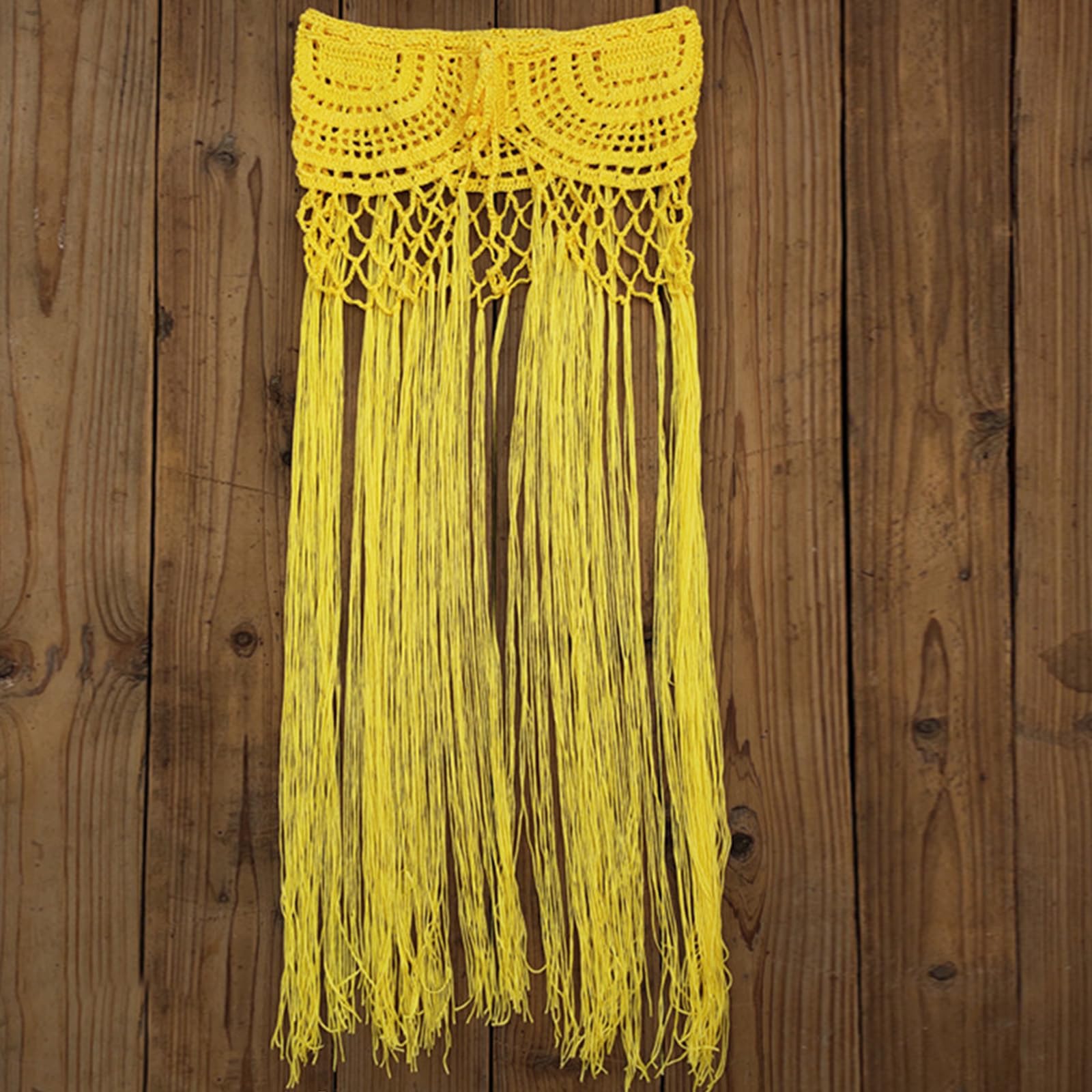 Vestido de playa con borlas largas, vestido de punto hueco para traje de baño, falda de playa de ganchillo transparente para fiestas en la playa