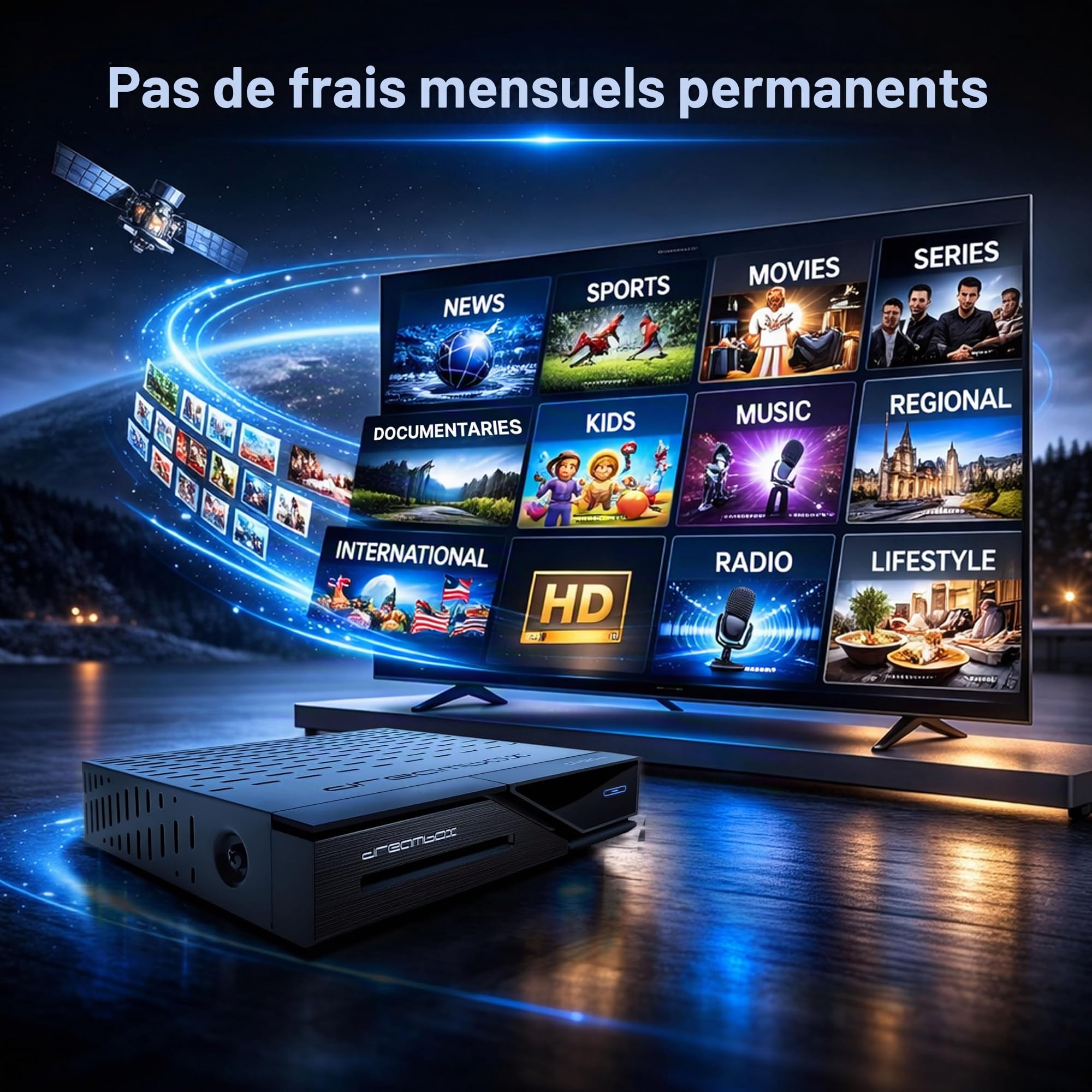 Drea DM520 Mini HD 1x DVB-S2 Tuner PVR Ready Full HD 1080p H.265 Linux Receiver