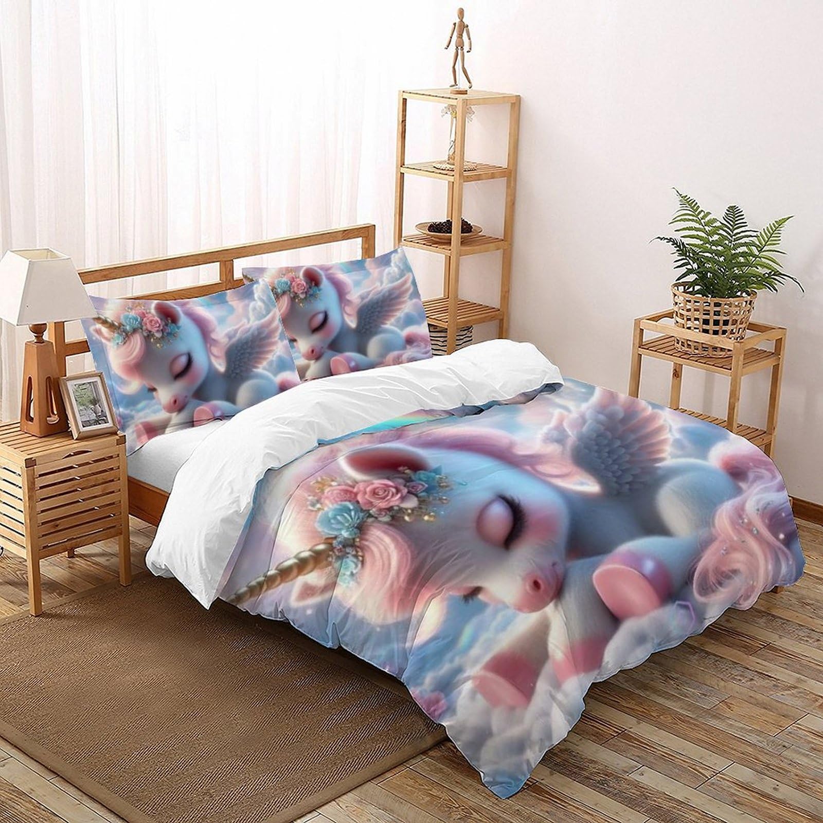 Housse de couette 260x220 microfibre thermorégulatrice imprimé 3D animaux