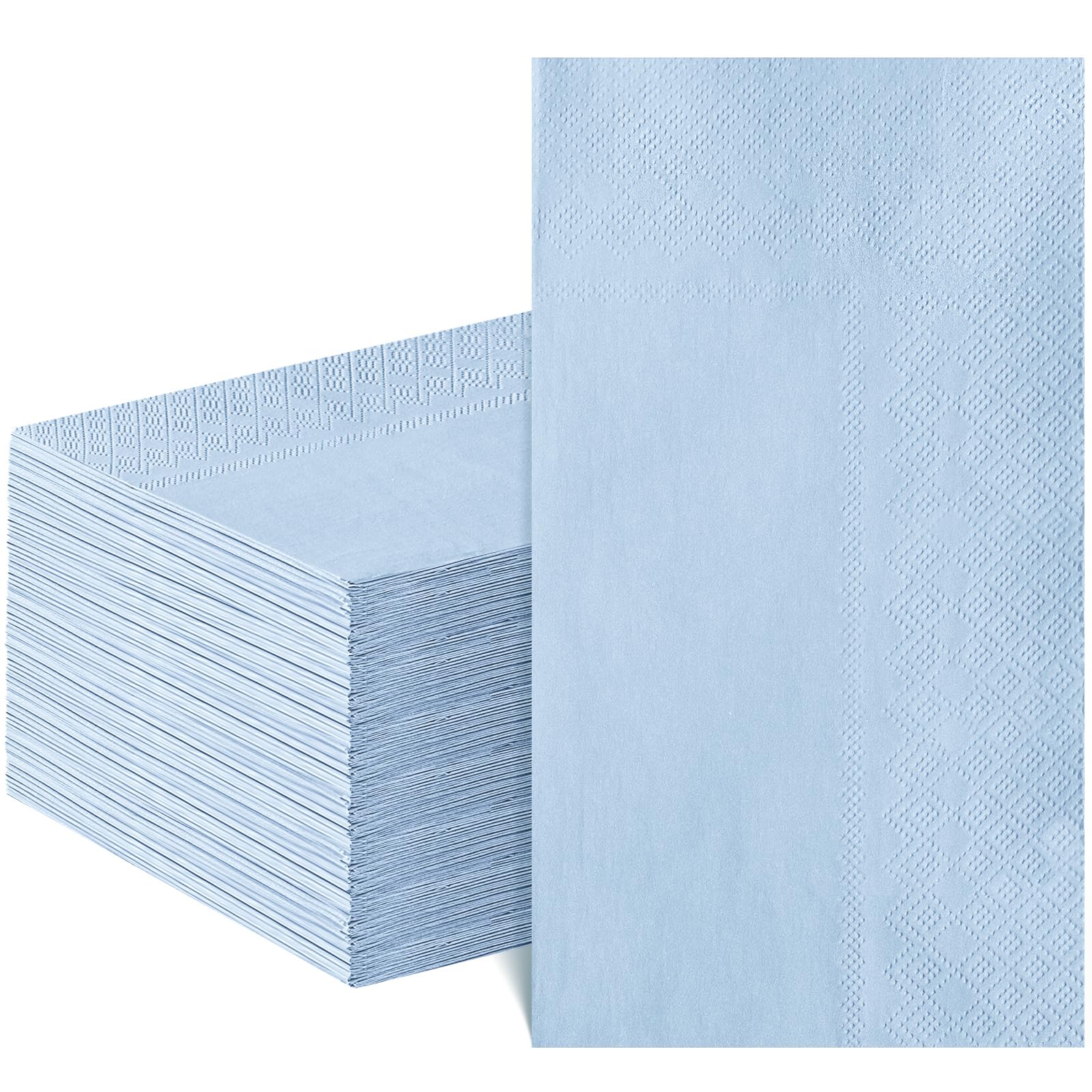 NatNarr 60 servilletas desechables azules claras, servilletas de papel decorativas para baño, servilletas de papel azul bebé para bodas, baby shower, baño, kithchen