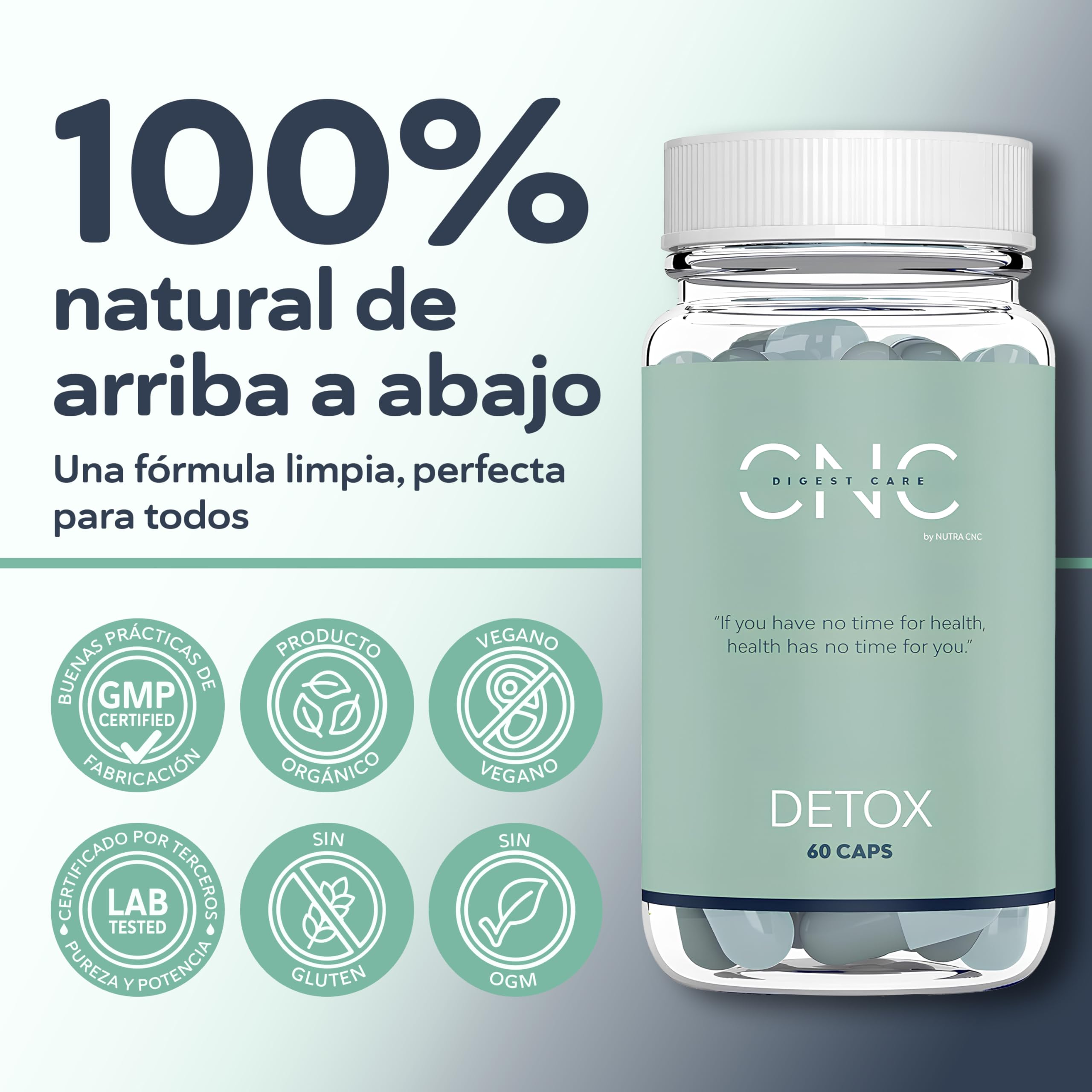 CNC DETOX adelgazante potente – Drenante, Diurético y Depurativo – Quemagrasas Potente Para Adelgazar– Probióticos 100B + Aloe Vera + Carbón Activo + Hinojo