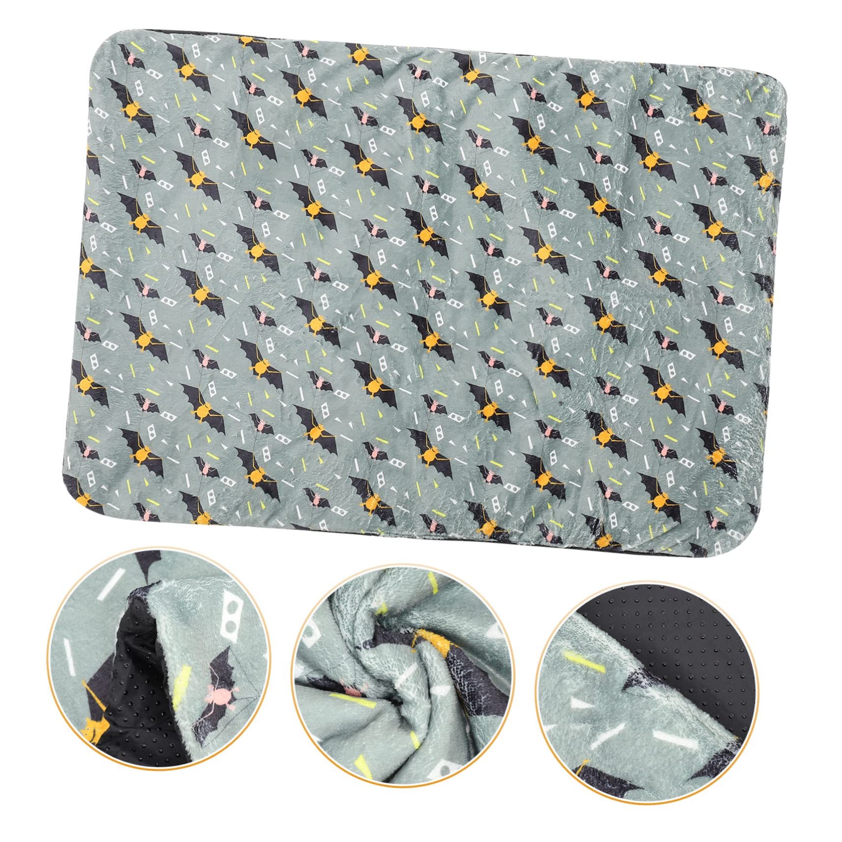 Selbstwärmendes Katzenbett aus Hochwertigem Bequeme Beheizte Katzenmatte Selbstwärmendes Katzenkissen mit Halloween-Motiv für Erholsamen Schlaf