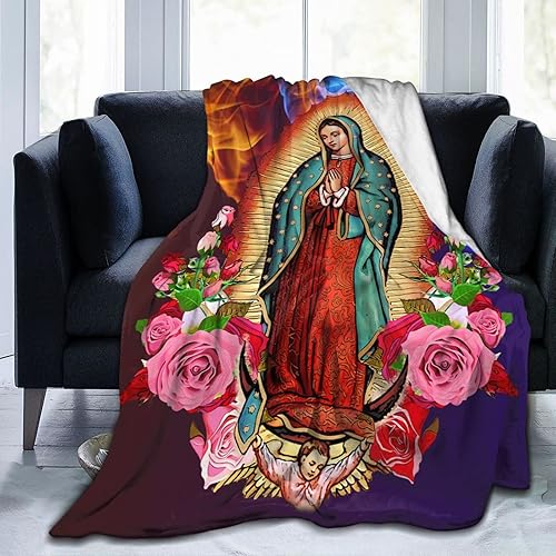 Manta de regalo católico, manta de microforro polar ultrasuave, regalos religiosos cristianos para mujeres, manta para cama, sofá, sala de estar