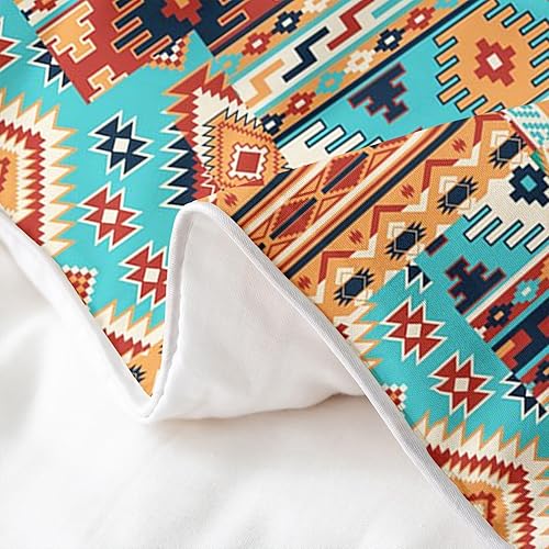 Miniatura 5 de Juego de ropa de cama 100 % algodón del suroeste tamaño King, funda de edredón geométrica bohemia, funda de edredón étnica tribal con flechas