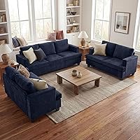 Vista 10 de Fiona's magic Sofá de Pana de 3 Plazas para Sala de Estar, Sofá Nube Negra de 89", Sofá de Piso de Asiento Profundo para Dormitorio, Cama Seccional