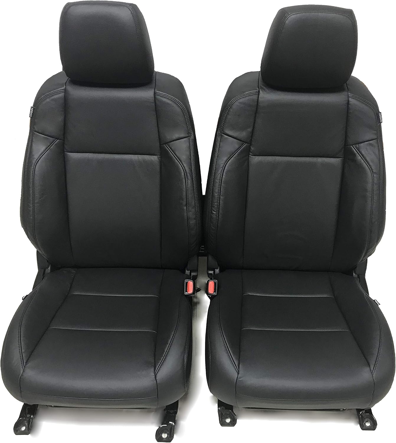 KATZKIN Black Leather Seat Covers Compatible with 2016-2017-2018-2019-2020-2021-2022 Toyota Tacoma Double Cab