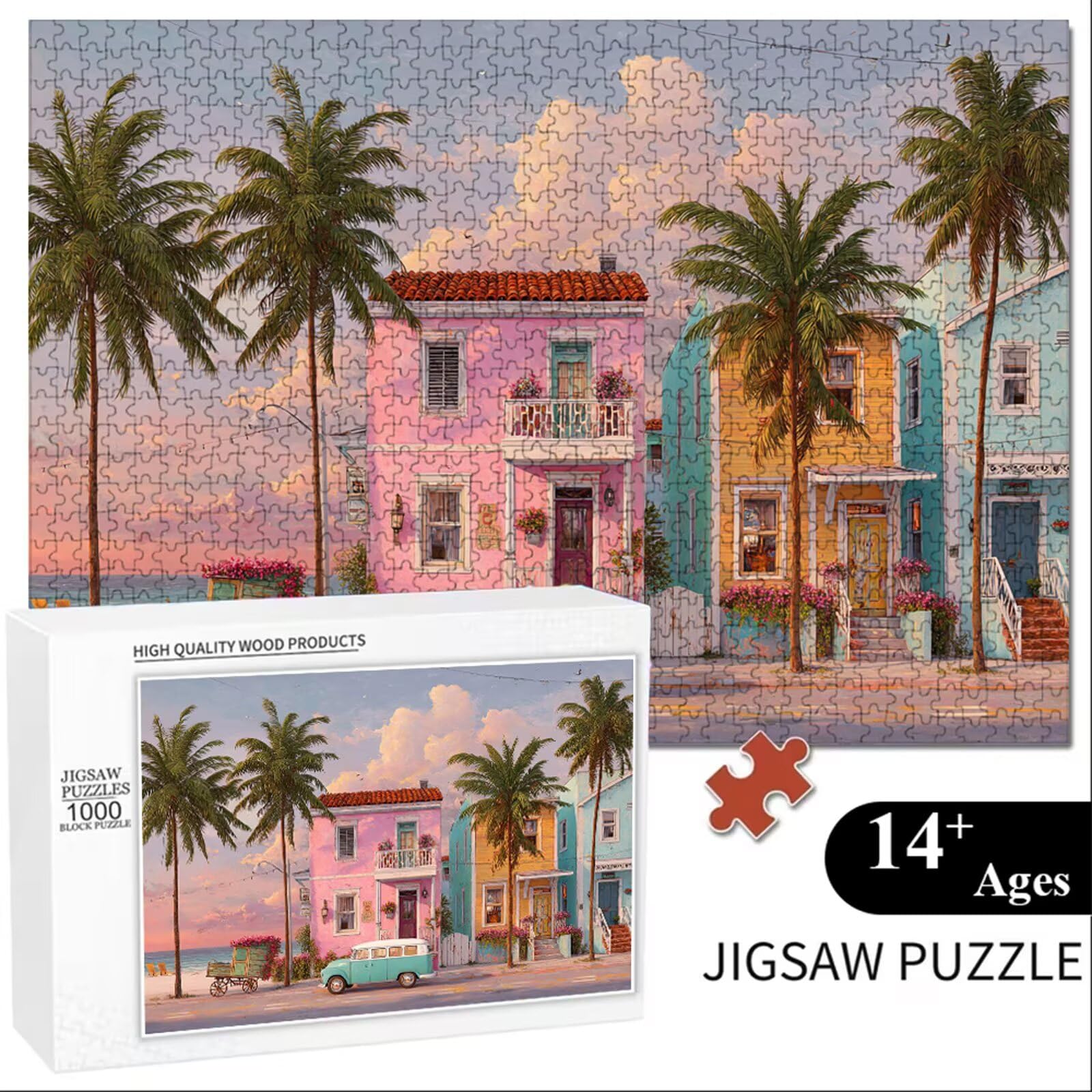 Puzzle 1200 Piezas Adultos Villa & Verano, Rompecabezas con Letras Traseras y Póster, Pasatiempo Antiestrés, Decoración de Pared, Regalo Decorar Mujer Hombre 75 x 50 cm (14 Años +) P3#294