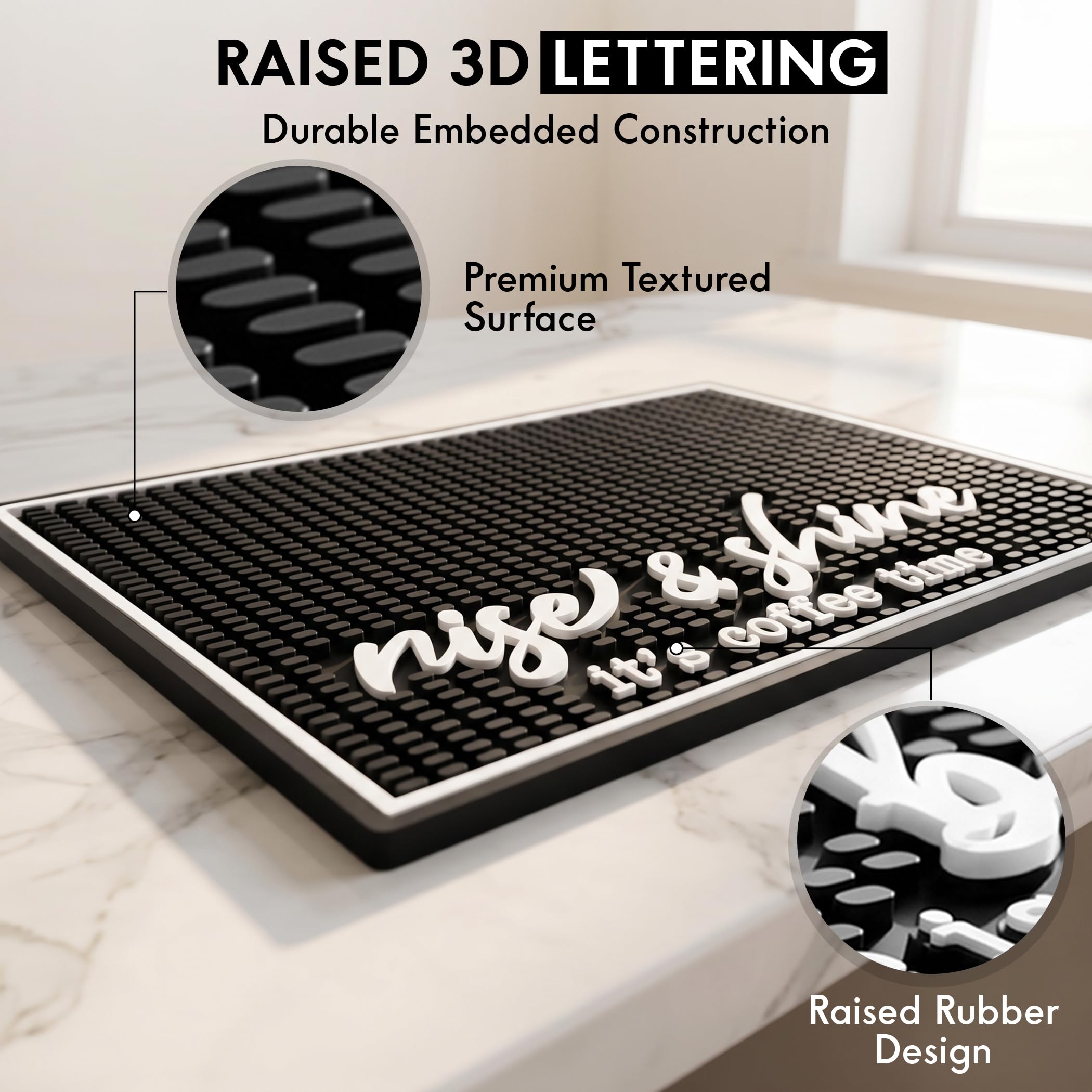 Coffee Bar Mat, Rise and Shine - Coffee Bar Accessories, Station, 18x12 — Amazon image 5