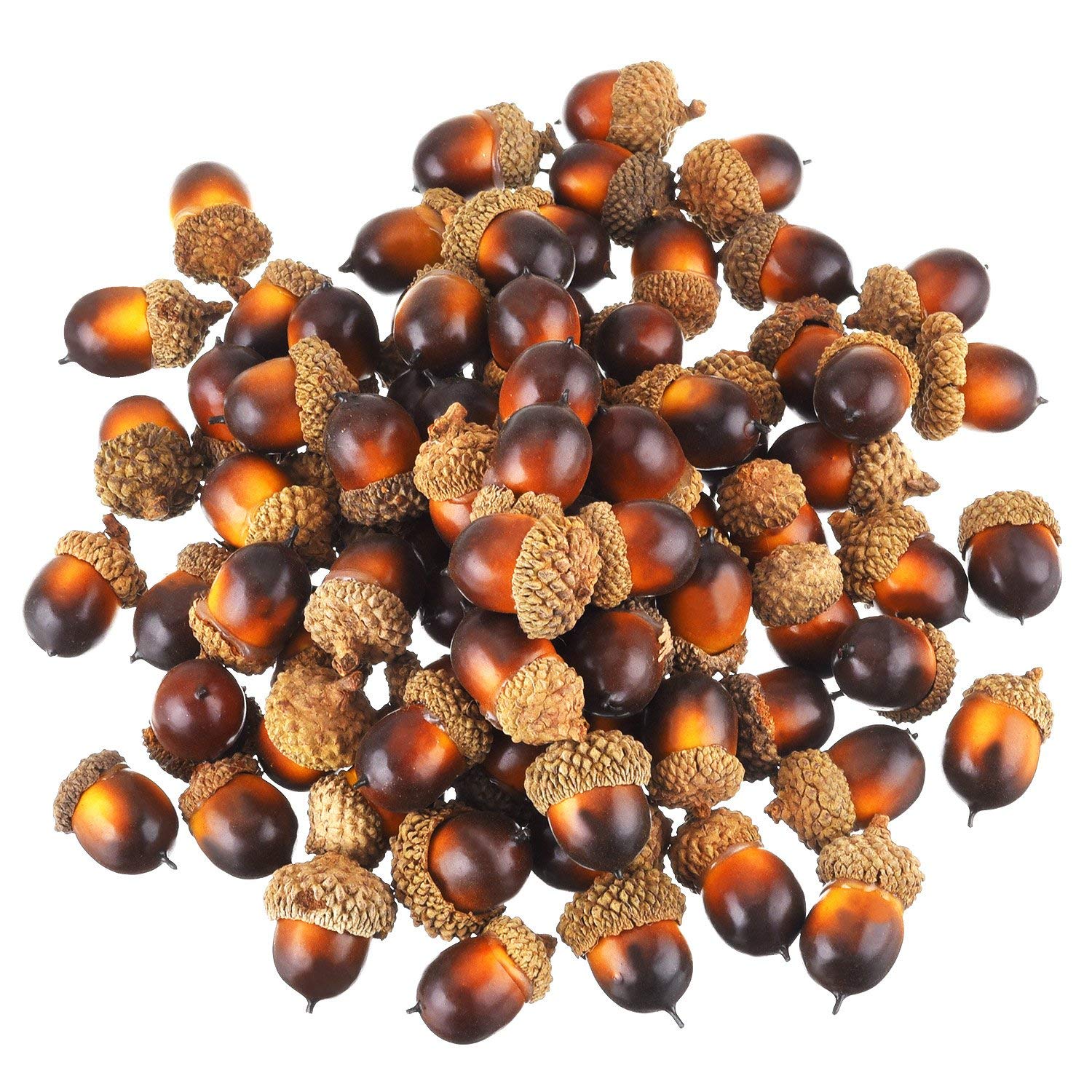Aoory Brown 50Pcs Acorns Real Natural Dried Acorn With Cap Ornaments Craft For Party Christmas Decorations