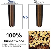 Vista 8 de Yaheetech Juego de 4 sillas de comedor tapizadas de tela con patas de madera de goma y asiento acolchado para comedor, sala de estar, cocina