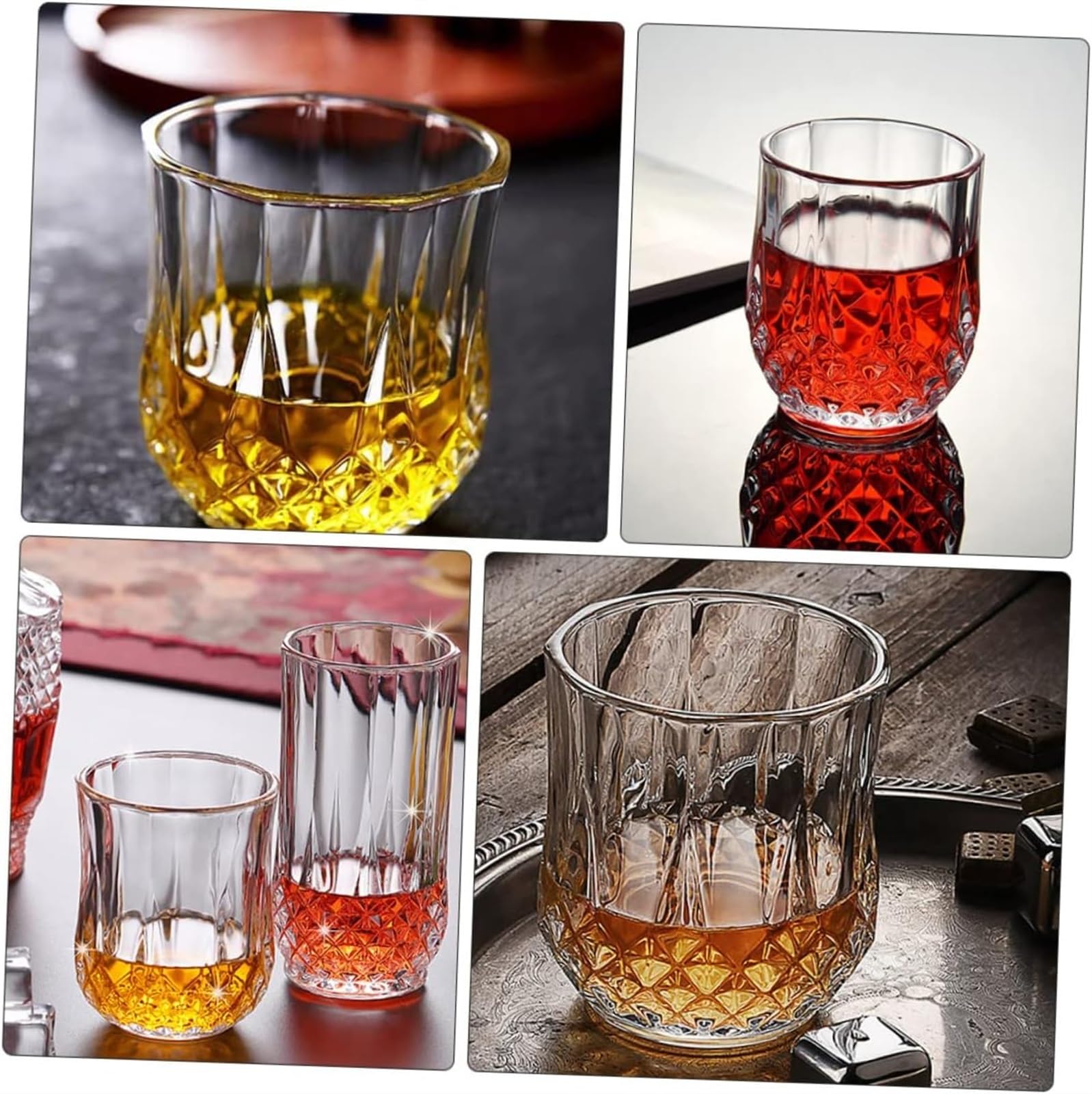 Jarras de cerveza personalizadas, jarras de cerveza, jarras de cerveza, 4 piezas de vasos de roca de cristal, vasos de cóctel antiguos de cristal vintage, vasos de agua, vasos de cerveza de diamante,