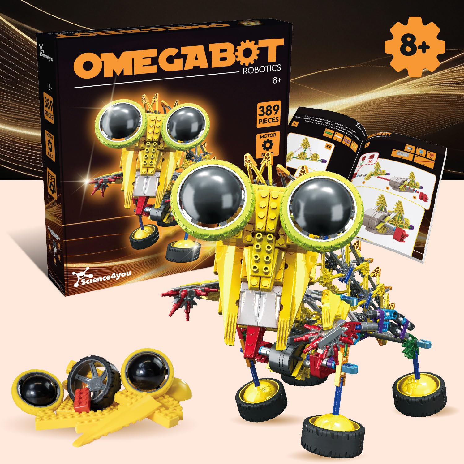 Science4you Robotics Omegabot, Robot Building Kit for Kids Build Your Own Walking Robot with this Construction Kit - Image 2