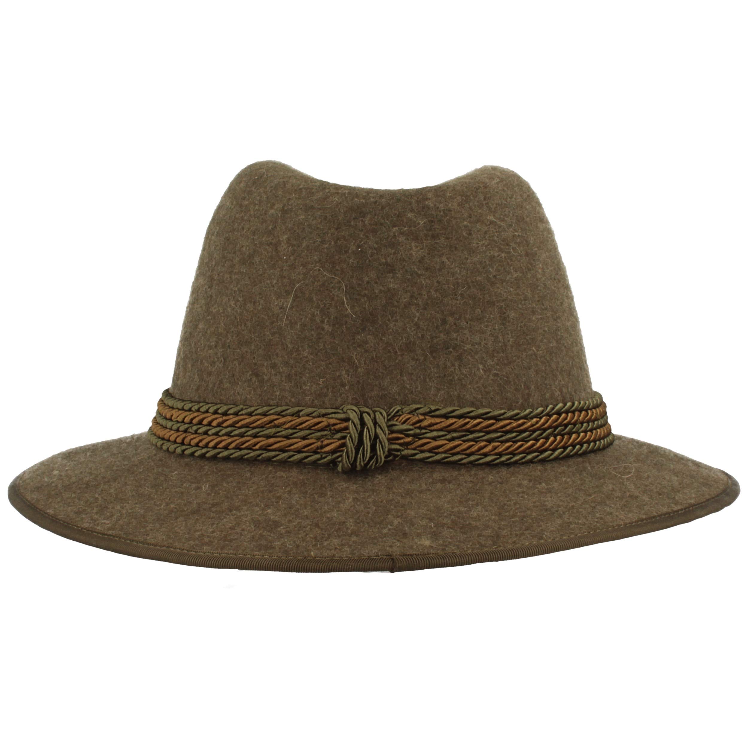 Original Wide Men's Costume Hat Felt Hat Men's Hat, Handmade from 100% Wool with Two Tone Cord Set & Edging, Traveller - Image 3