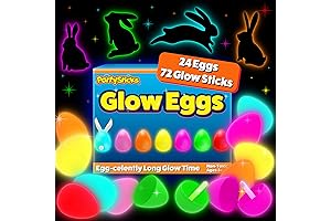 Party Sticks Glow-in-the-Dark Easter Egg Assortment with Glow Sticks (96-Pack)