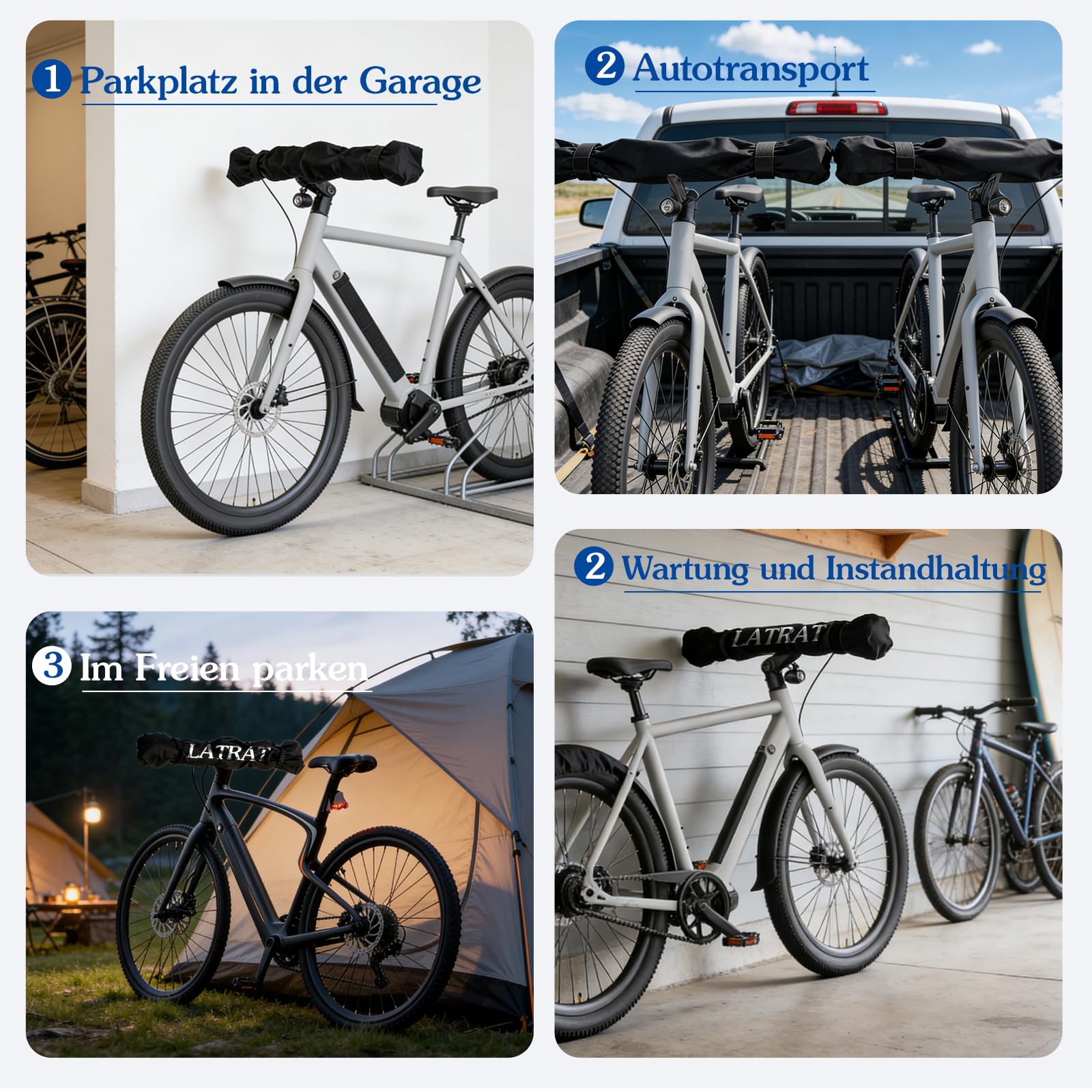 LATRAT Pokrowiec ochronny na kierownicę Ebike akcesoria rowerowe, wodoodporne, odporne na wilgoć i kurz, z taśmą klejącą akcesoria kempingowe, 80 x 17 cm