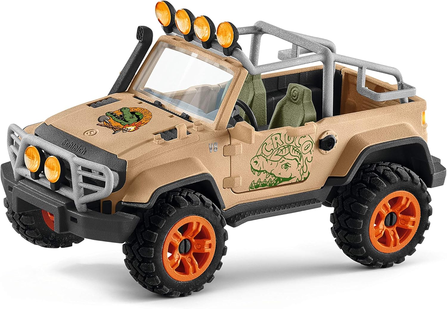 Schleich Wild Life Off-Road Jeep with Rope Winch 17-Piece Playset for Kids Ages 3-8