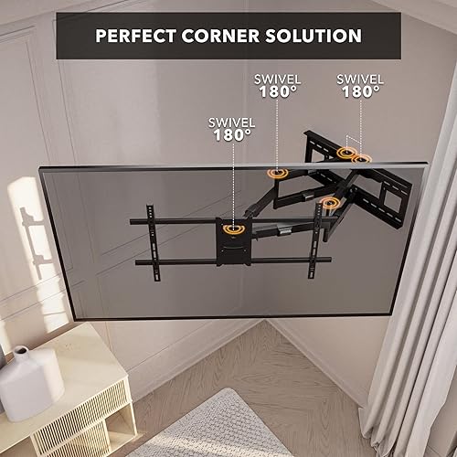 Miniatura 6 de Mount-It! Soporte de TV de extensión larga, soporte de pared de doble brazo con brazo articulado extendido de 36 pulgadas, se adapta a tamaños de