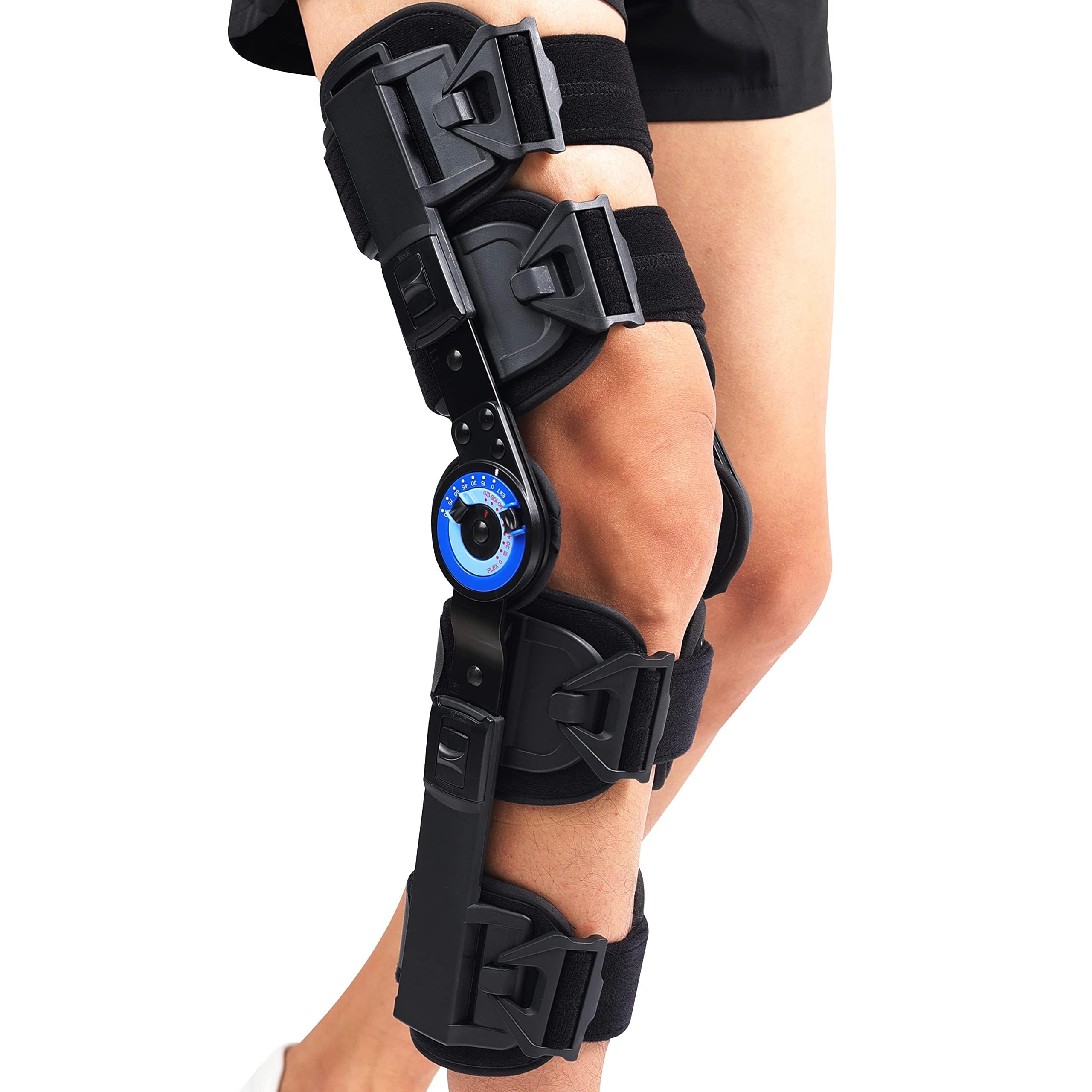 Orthomen Post Op Knee Brace, Hinged ROM Knee Brace for Recovery Stabilization, ACL, MCL and PCL Injury, Adjustable Medical Orthopedic Support Stabilize for Men and WomenClimatePartner certified