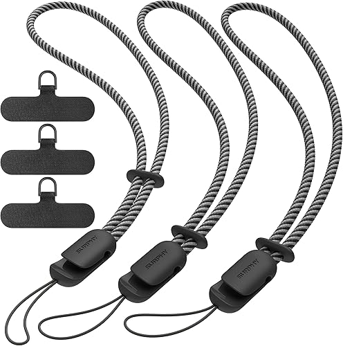 Miniatura 9 de SURPHY Paquete de 3 correas de muñeca para teléfono con lengüeta de sujeción para teléfono celular, correa para teléfono celular, correa para A-
