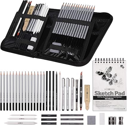 Amazon Com 40 Piece Pencil Drawing Set With Case And Sketch Book Sketching Art Pencils Kit Includes Graphite And Charcoal Pencils Ink Pens Shading Tools Arts Crafts Sewing Amazon Com 40 Piece Pencil Drawing Set With Case And Sketch Book Sketching Art Pencils Kit Includes Graphite And Charcoal Pencils Ink Pens Shading Tools Arts Crafts Sewing
