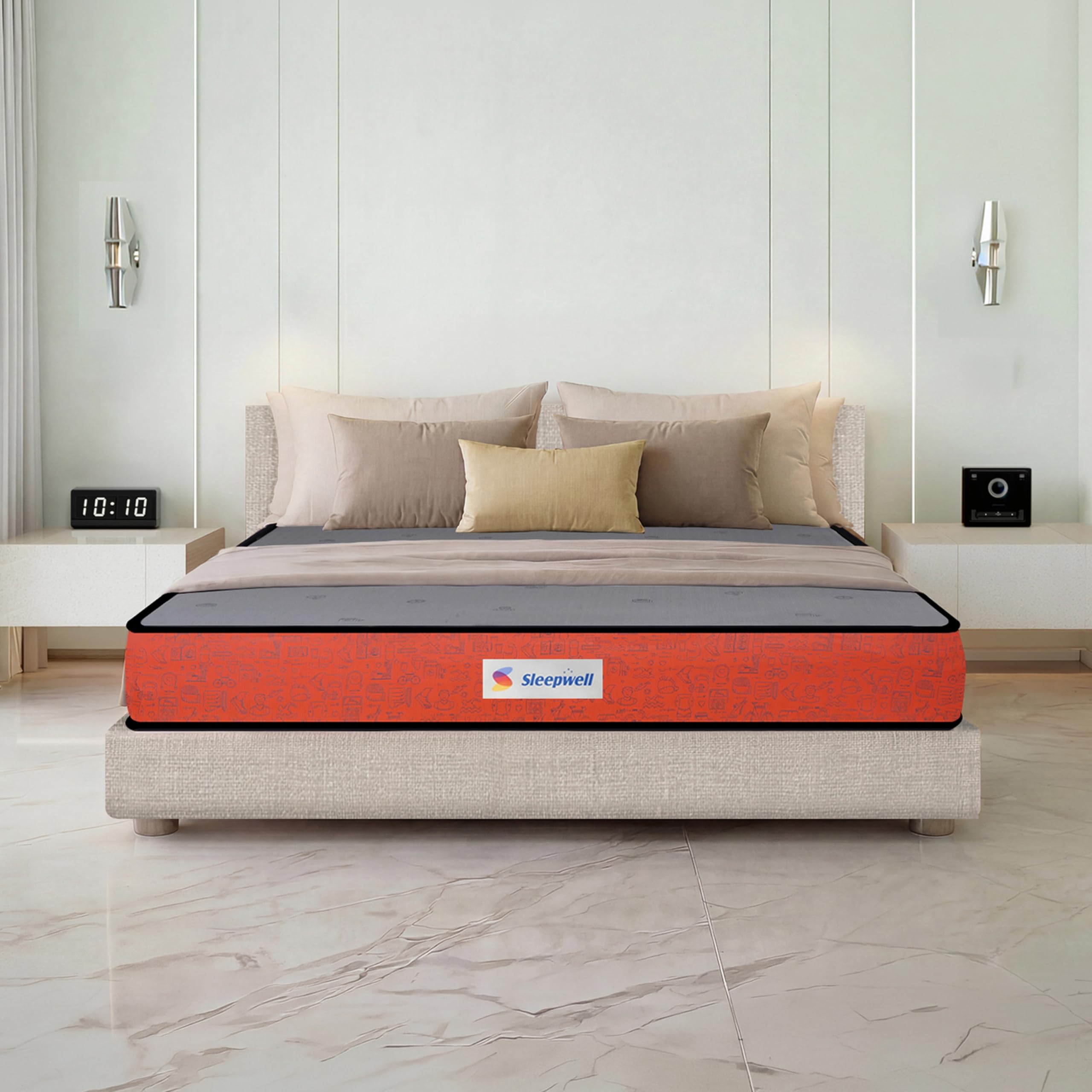 Sleepwell Dual Pro Mattress | Single Size 75x36x5 Inch | Reversible Soft & Firm Dual Comfort - Flip Anytime | Orthopedic Support | Cool Yarn Fabric | Neem Fresche Anti-Microbial | 10 Yr Warranty