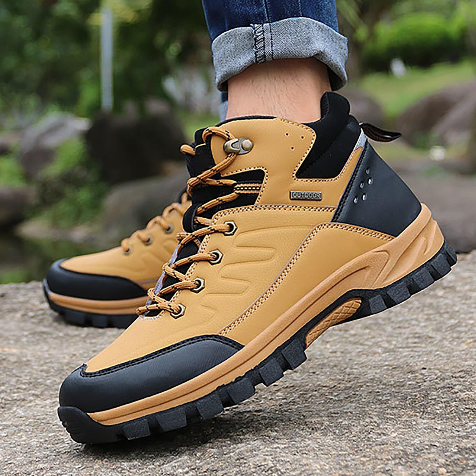 Wanderstiefel Herren Leder Trekkingstiefel Wasserdicht Outdoor Stiefel