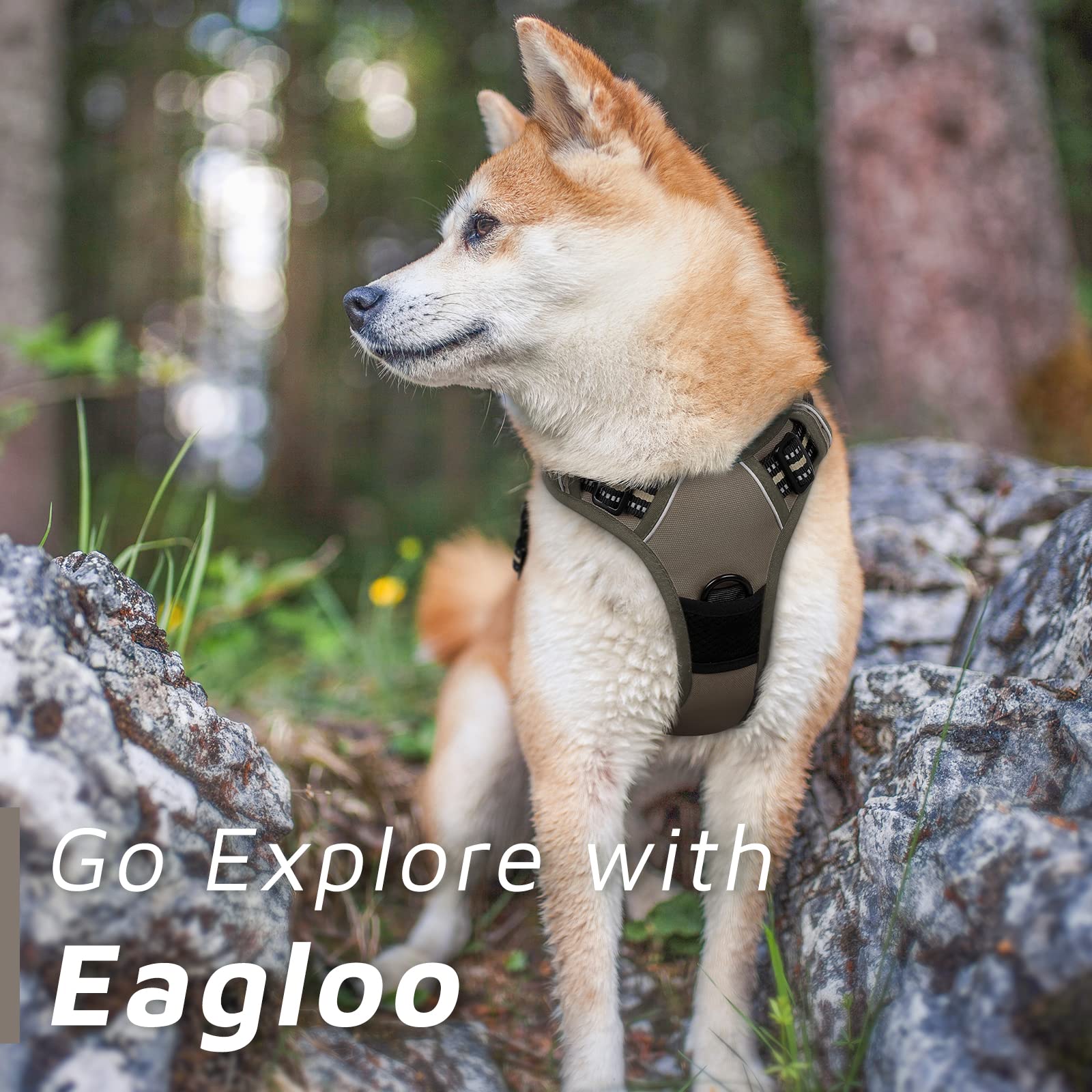 Eagloo Dog Harness for Large Dogs No Pull, Front Clip Dog Walking
