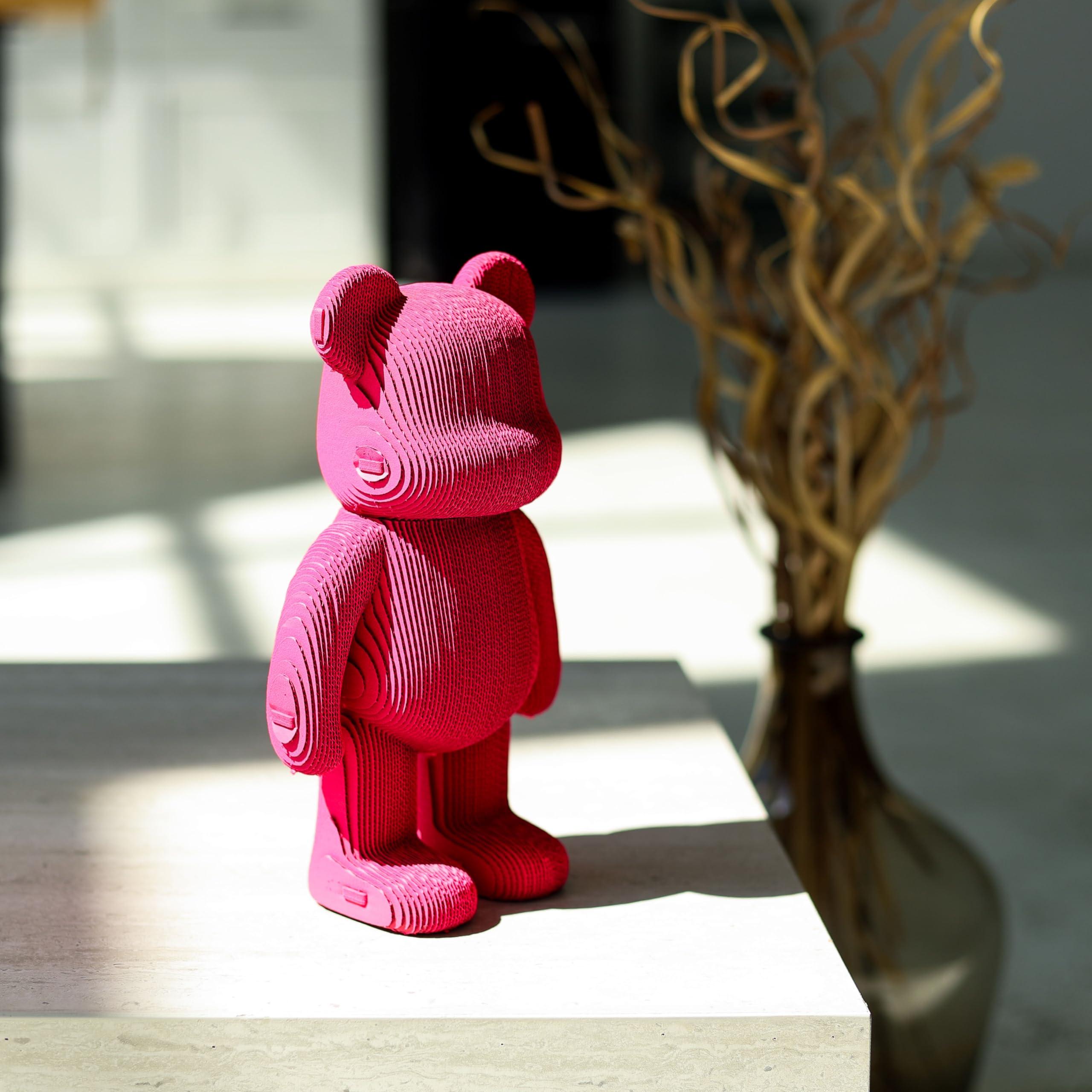 Ours Arty Bear Puzzle 3D en Carton – Maquette à Monter | 186 Pièces, 22 × 18 × 14 cm – Kit Sculpture DIY à Peindre, Matériaux Recyclés, Ados & Adultes, Idée Cadeau Déco
