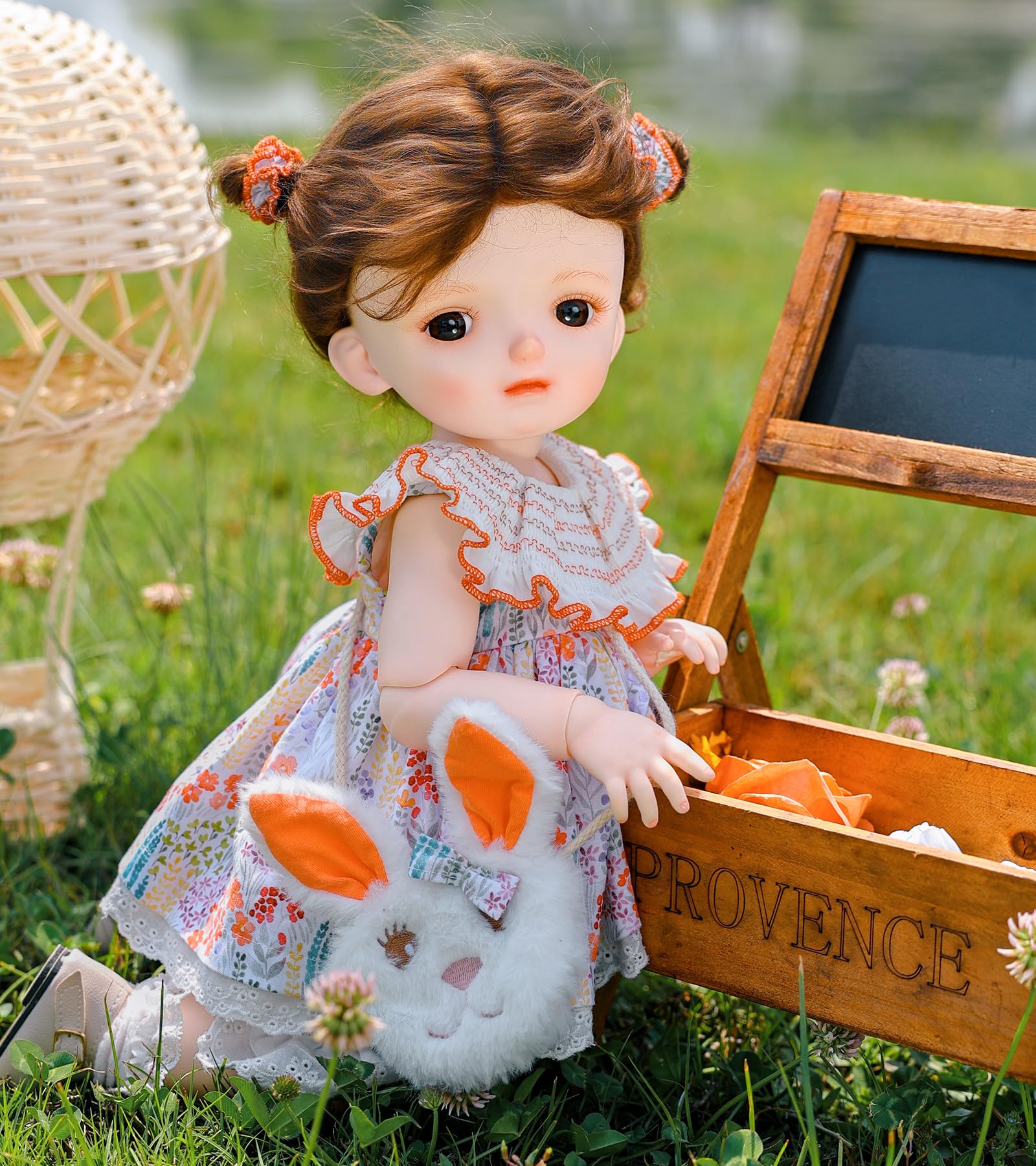 Photo 1 of Cloveray BJD Dolls, 1/4 Ball Jointed Doll Fullset with 15 Articulated Joints and Brown Glass Eyes, 20 Inch (50cm) Full Vinyl Girl, Collectible Reborn-Style Doll for Ages 14+, Gift Box Packaging