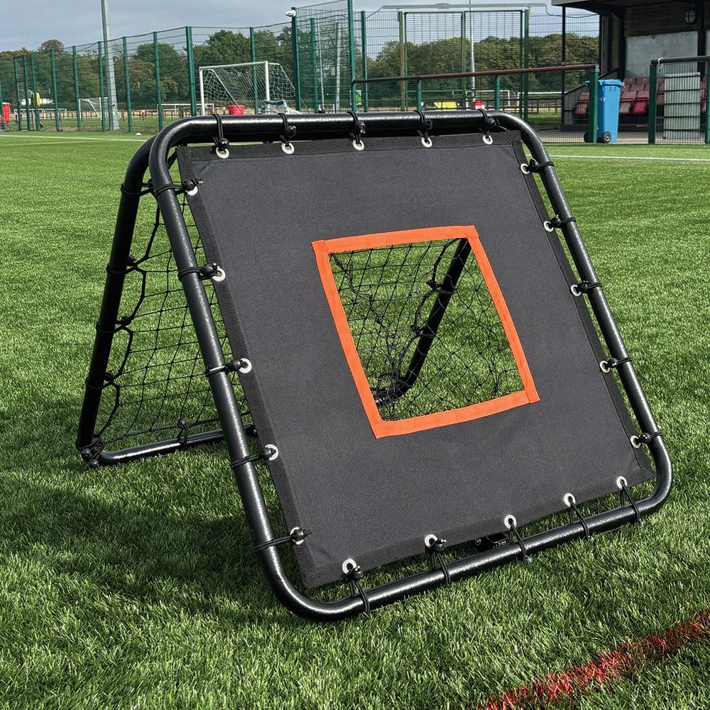 2-in-1 Football Rebounder Target Net | 80cm x 80cm Steel Frame with adjustable rebounder and passing target