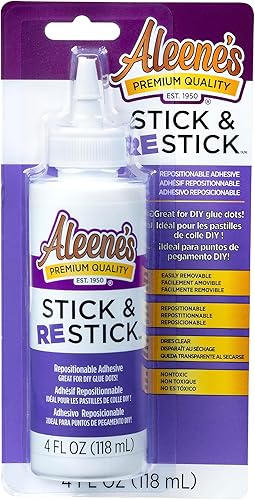 Aleene's Stick & Restick - Pegamento para manualidades, color blanco
