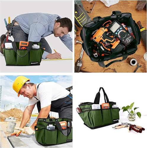 Miniatura 8 de Housolution Bolsa de Jardinería, Bolsa de Almacenamiento de Herramientas de Jardín de Lujo y Organizador para el Hogar con Bolsillos, Resistente al