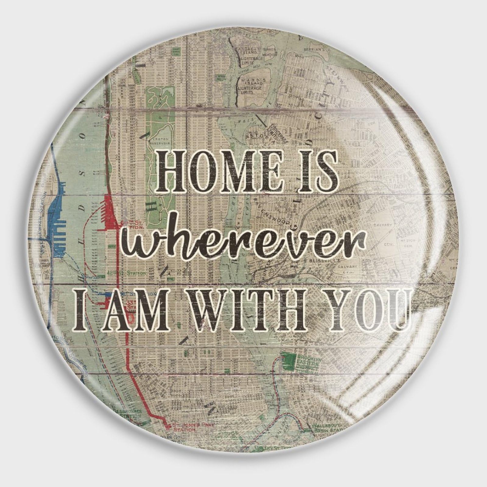 Aimants de cuisine Home Is Wherever I'm with You en verre de style ancien