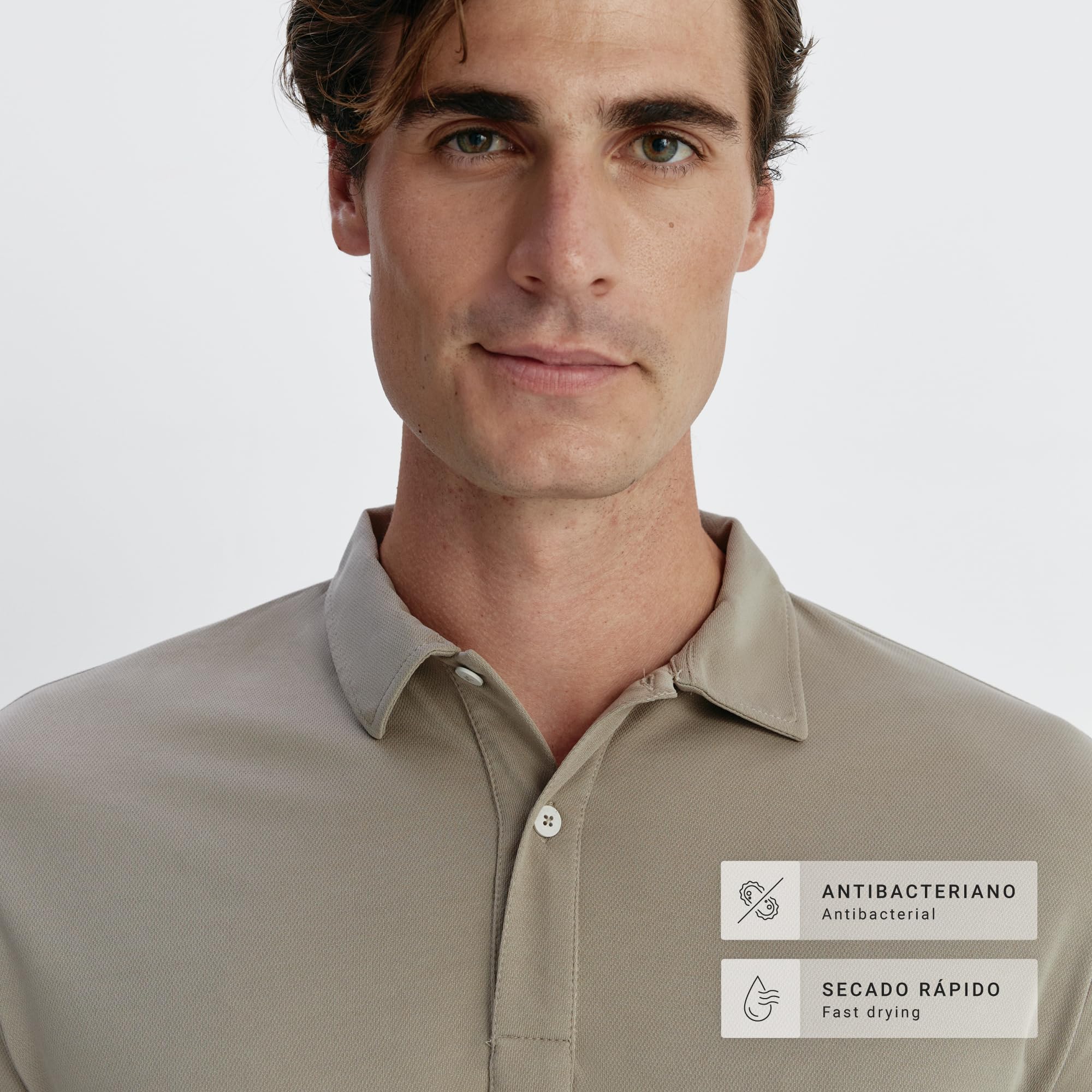 Sepiia Poloshirt für Herren, bügelfrei, knitterfrei, fleckenabweisend, ohne Schweißflecken, geruchsneutral, atmungsaktiv, langärmliges Poloshirt für Herren