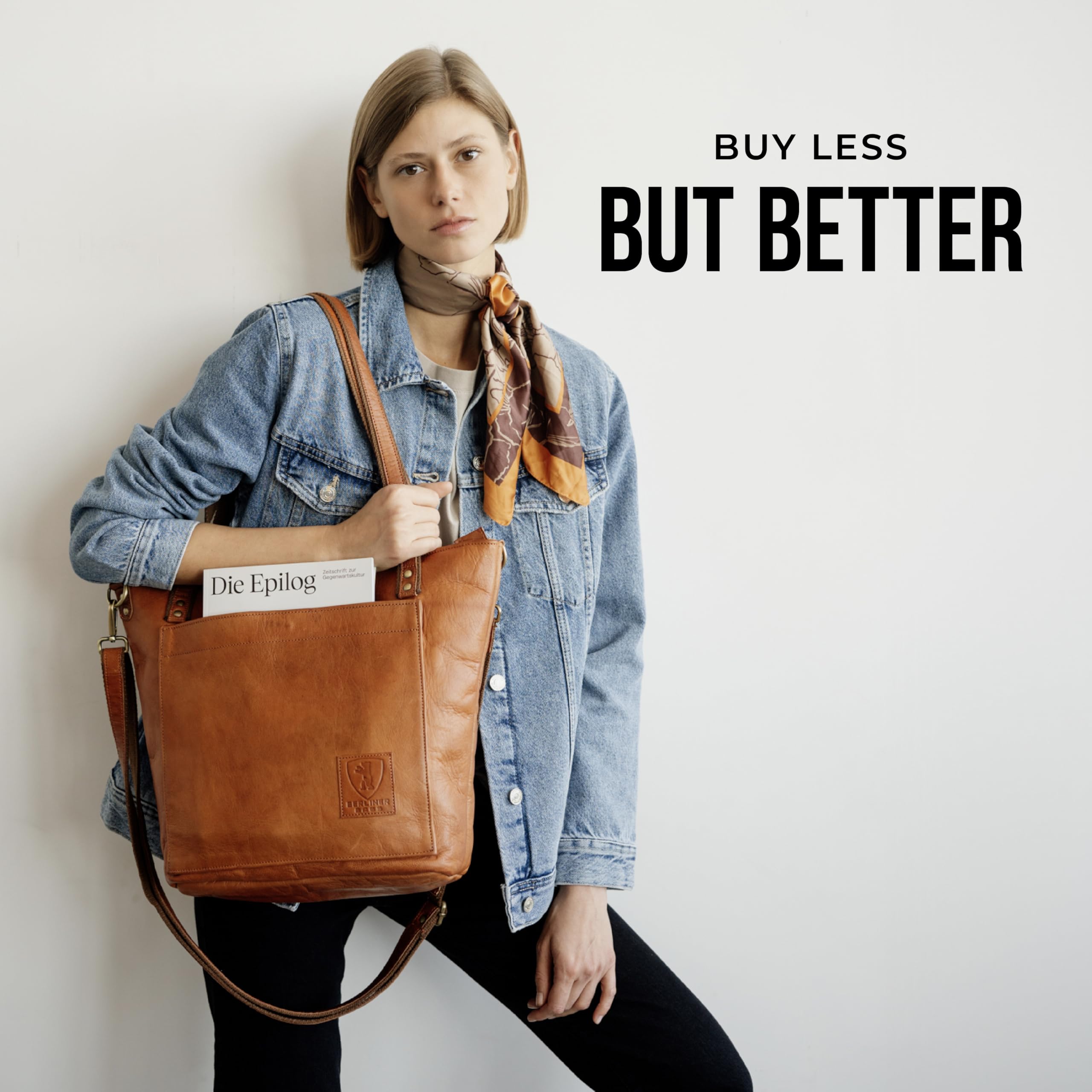 Berliner Bags Vintage Umhängetasche Verona, Große Schultertasche aus Leder mit YKK Reißverschluss, Shopper, Henkeltasche für Damen