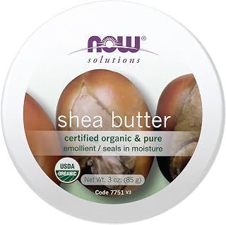 NOW Solutions, Certified Organic Shea Butter, Moisturizer For Rough And Dry Skin, Travel Size, 3-Ounce