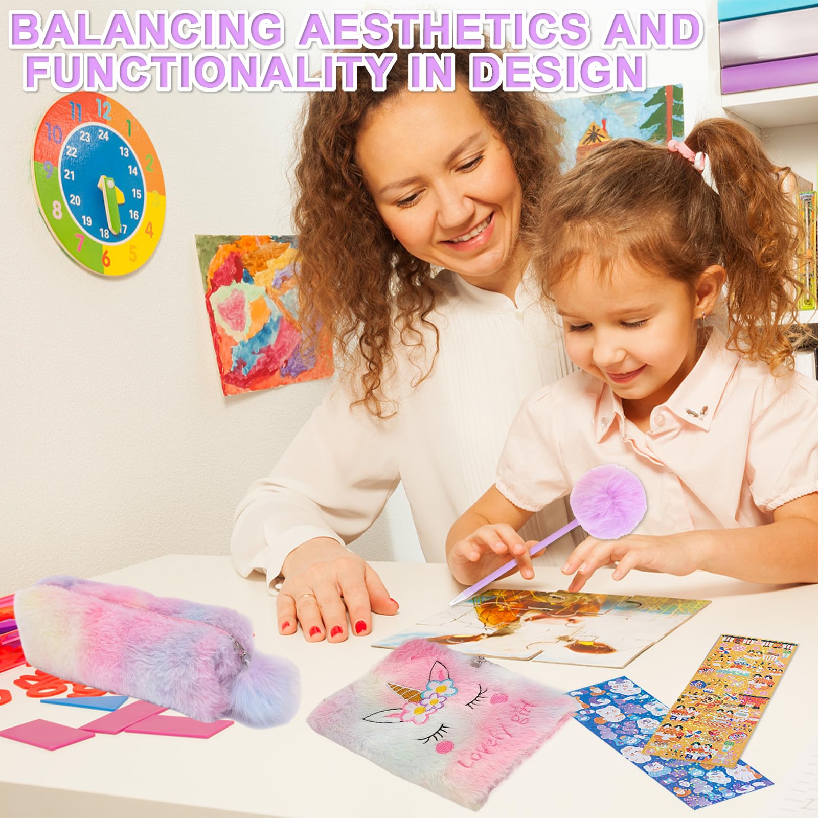 Diario Segreto Per Bambine Con Lucchetto – Set In Peluche A5 Con Astuccio E Penna, Regalo 5-12 Anni - 3