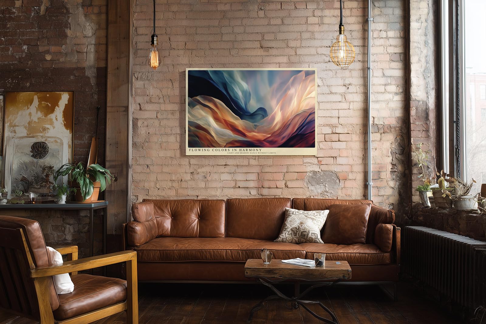 Paul Sinus Wandbild 180x120cm abstrakte Farbbewegung moderne Fluid Kunst warmes Farbspiel stilvolle Wanddekoration fuer Wohnzimmer Büro