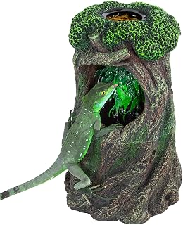 REPTI ZOO 1000ML Reptile Waterfall Fountain with Food Dish - Large Terrarium Dispenser for Bearded Dragons, Chameleons, Geckos