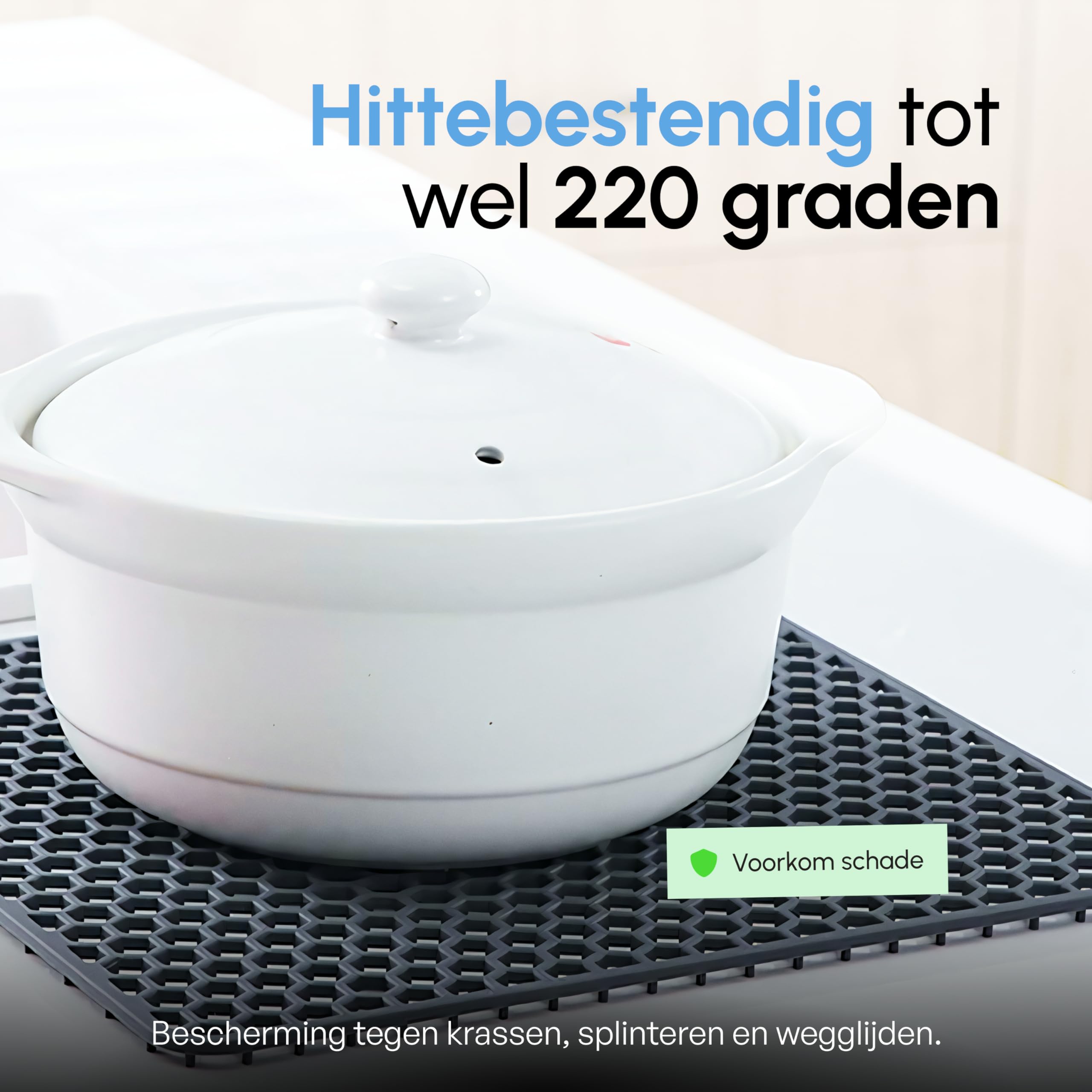 Bodo® Waschbeckenmatte - Rechteckig - Grau - 36 x 46 cm - Für 40 x 50 cm Waschbecken (Grau, 36x46cm)