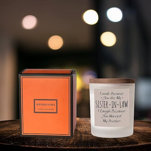 Miniatura 5 de Veracco Vela con texto en inglés "I Smile Because You are My Sister-in-Law, I Laugh Because You Married My Brother", regalos de cumpleaños para