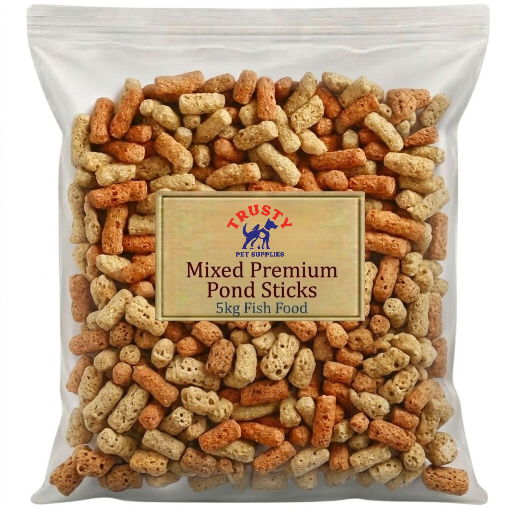 Mixed Pond Sticks - 5kg | Floating Fish Food | Premium Pond Fish Food Sticks | For Koi & All Pond Fish | Trusty Pet Supplies