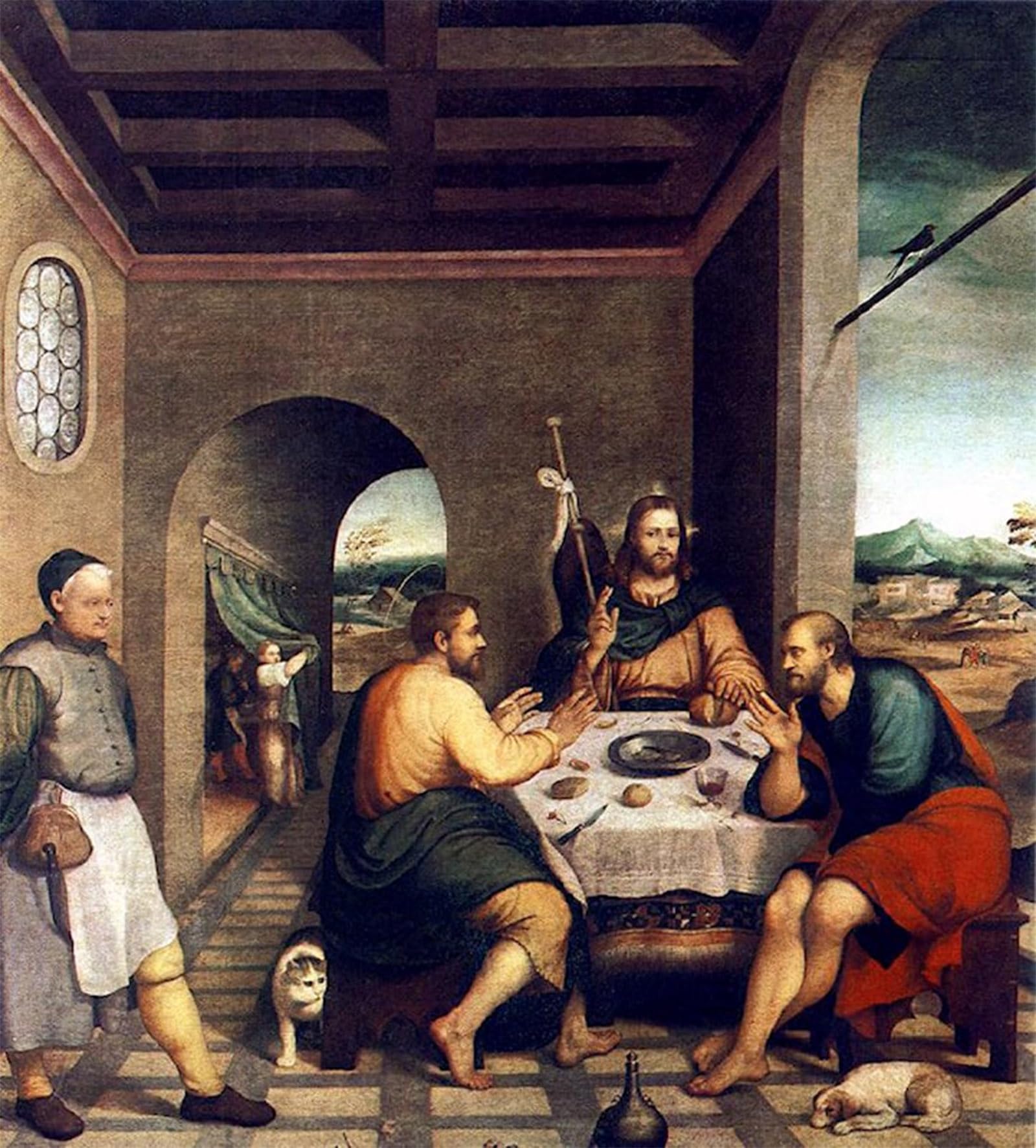 ARTXLXXBN Famous Painting Art Wall Decor Abstract Art Picture Supper At Emmaus by Jacopo Bassano Animal Pictures for Home Decor 60x90cm