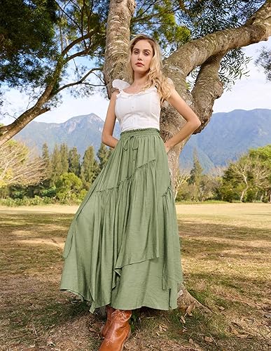 Miniatura 7 de Scarlet Darkness Faldas largas para mujer, disfraz renacentista, falda larga de pirata, talla grande con bolsillos