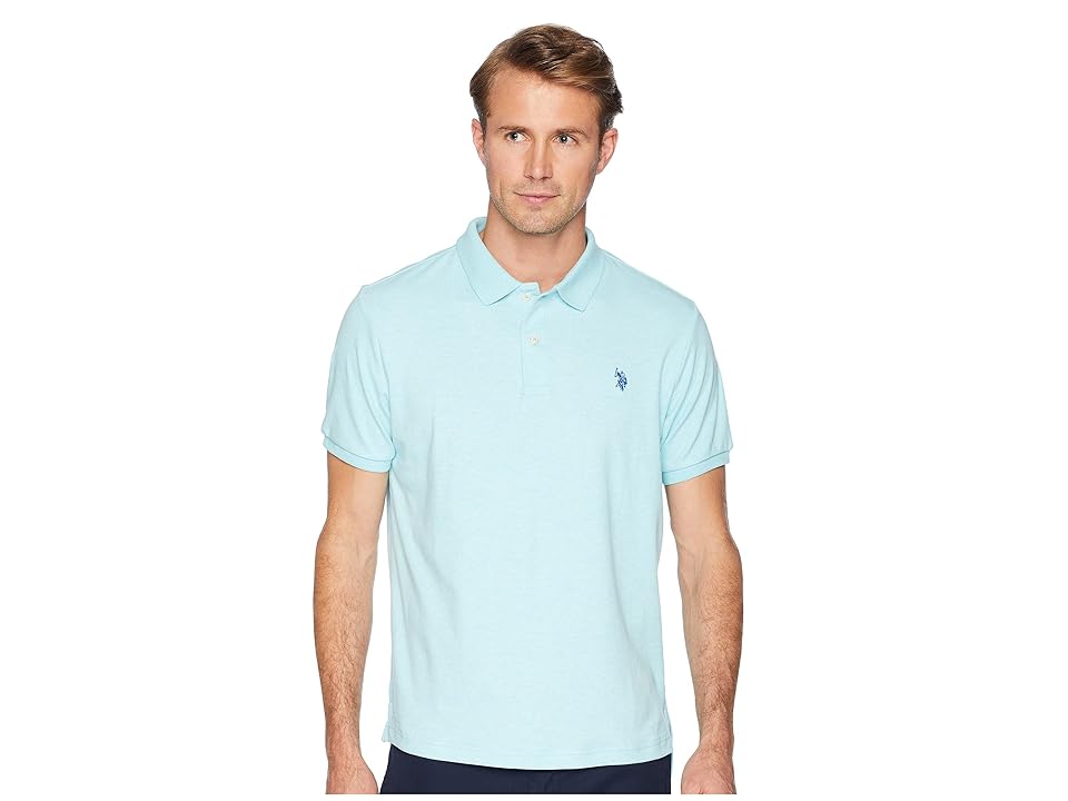 

U.S. POLO ASSN. Solid Interlock Polo (Artist Aqua Heather) Men's Short Sleeve Knit