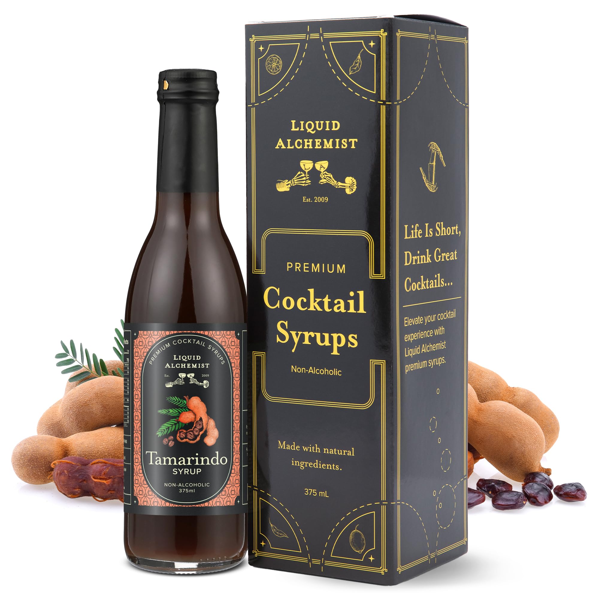 Liquid Alchemist Tamarind Syrup for Cocktails - Real Ingredients Make our Tamarindo Syrup the Perfect Spicy Margarita Mix - Made with Fresh Tamarind Puree & All Natural Tamarind Concentrate (12.7 oz)