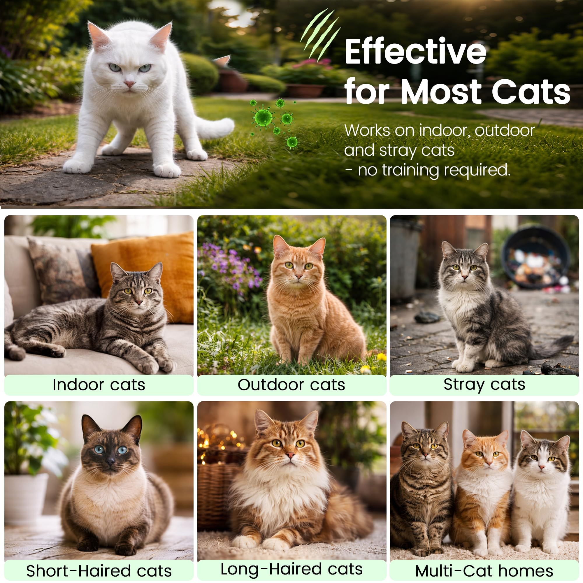 Lot de 10 balles répulsives naturelles pour chat pour intérieur et extérieur – Sans danger pour les animaux de compagnie, non toxique, éloigne les chats de la cour, du jardin, des meubles et plus