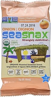 SeaSnax Organic Roasted Seaweed Snack Grab and Go, Toasty Onion, 0.18 Ou...