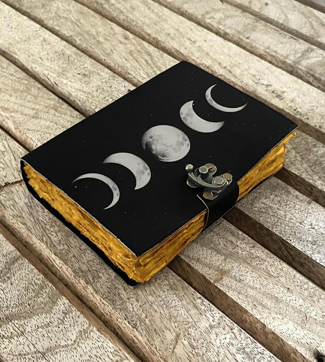 Grimoire Fazy Księżyca Dziennik Zaklęć, Księga Cieni, Artykuły Czarów, Skórzany Dziennik, Dziennik Vintage, Czarująca Księga Cieni, Pamiętnik, Dziennik, Dziennik (25 x 18, BIAŁY)